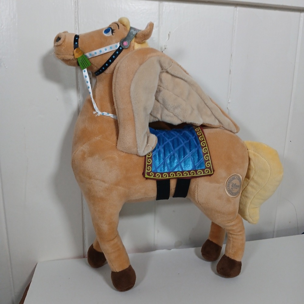 Disney Store Saffron Sofia the First Pegasus Plush Winged‎ Horse Tan Blue Saddle